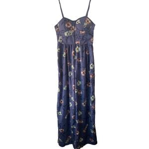 B.O.G. COLLECTIVE Women’s Indigo Blue Floral Print Jumpsuit / Size: Small